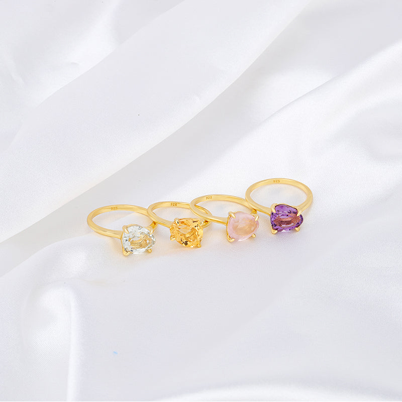 Rose Cut Gemstone Ring