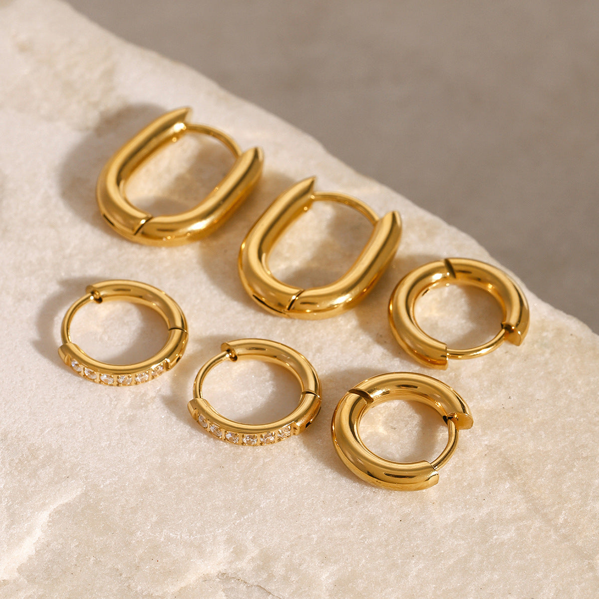 Bold Oval Hoop Earrings Set