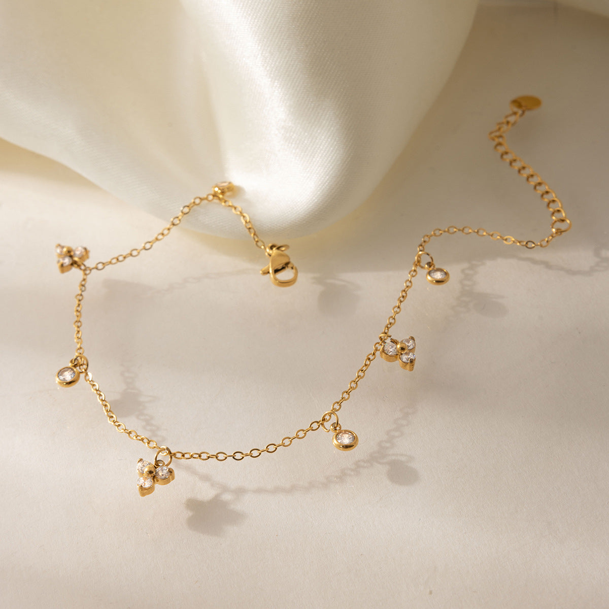 Delicate Beaded Charm Bracelet