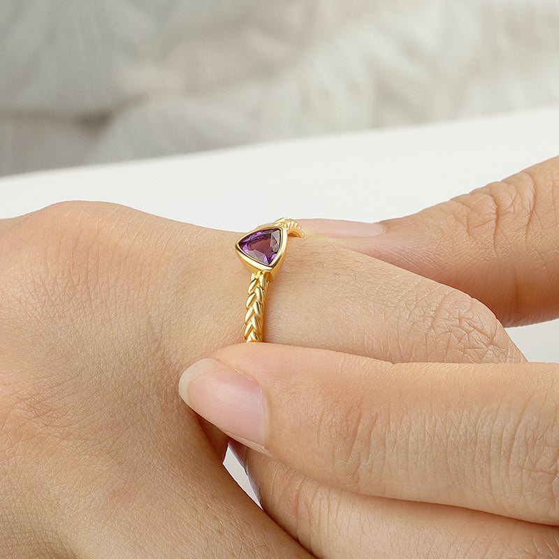 Woven Band Gemstone Ring