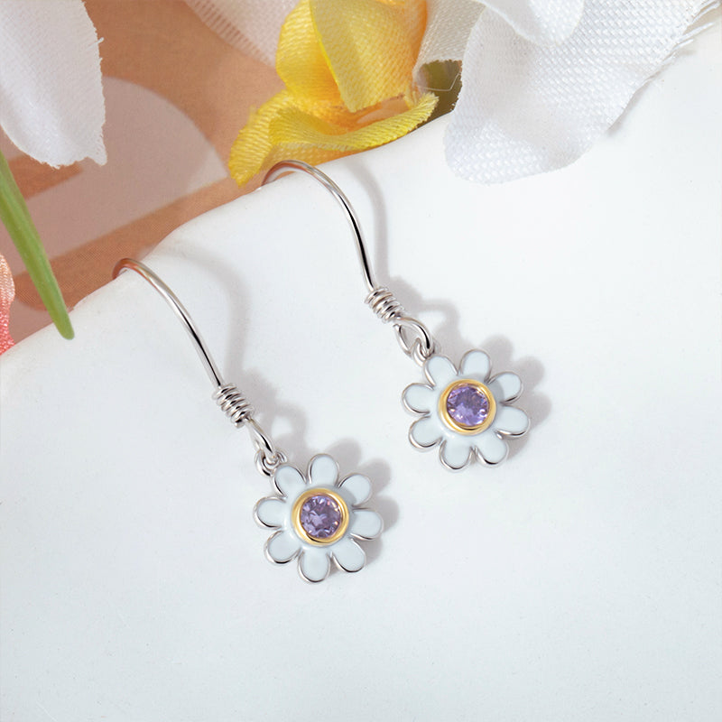 Daisy Bloom Amethyst Earrings