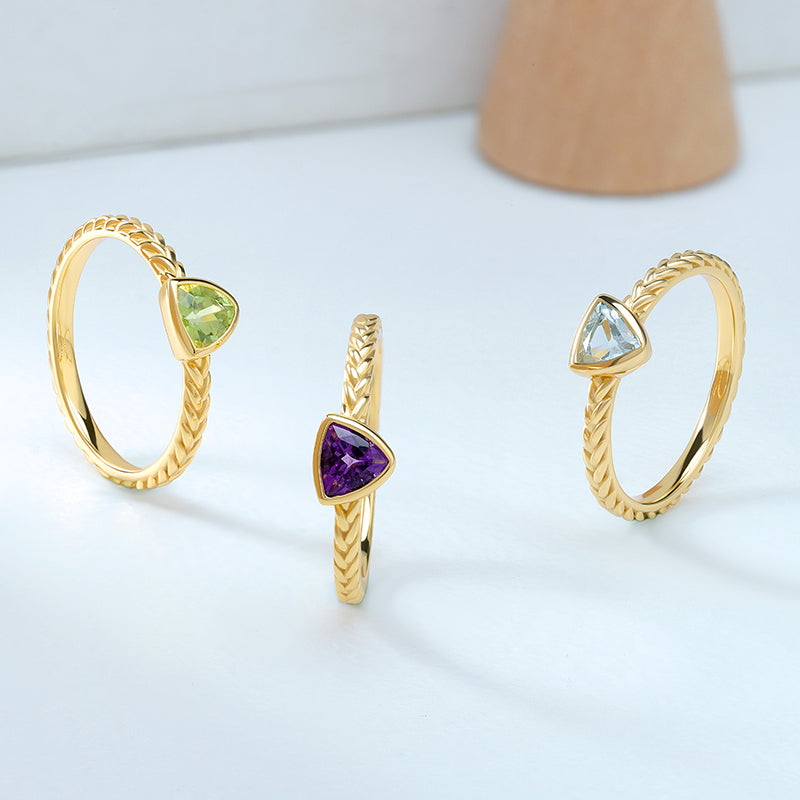 Woven Band Gemstone Ring