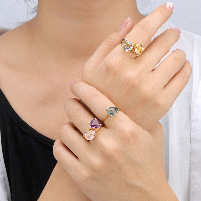 Rose Cut Gemstone Ring
