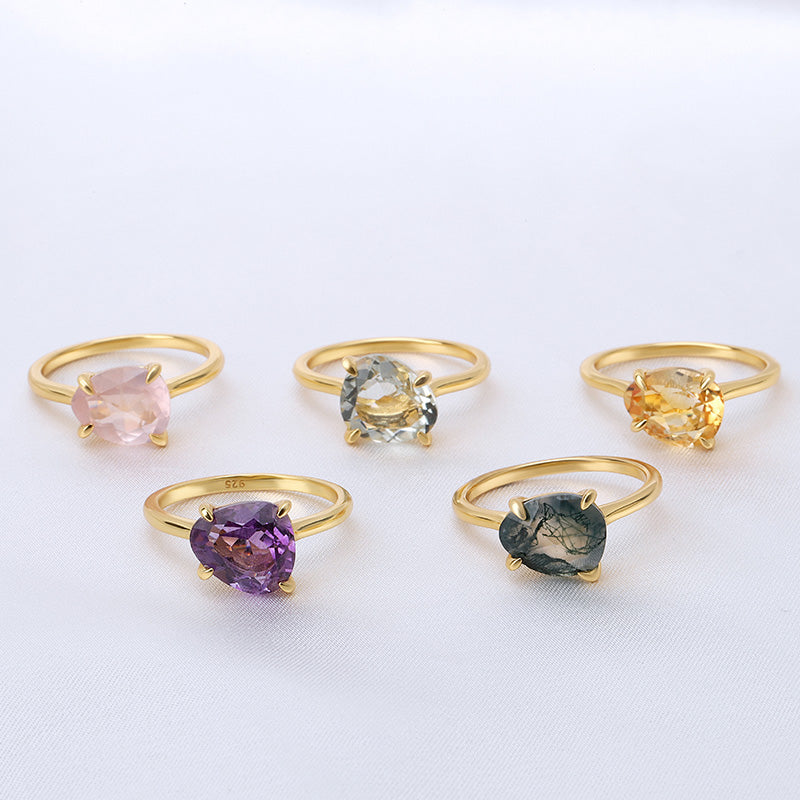 Rose Cut Gemstone Ring