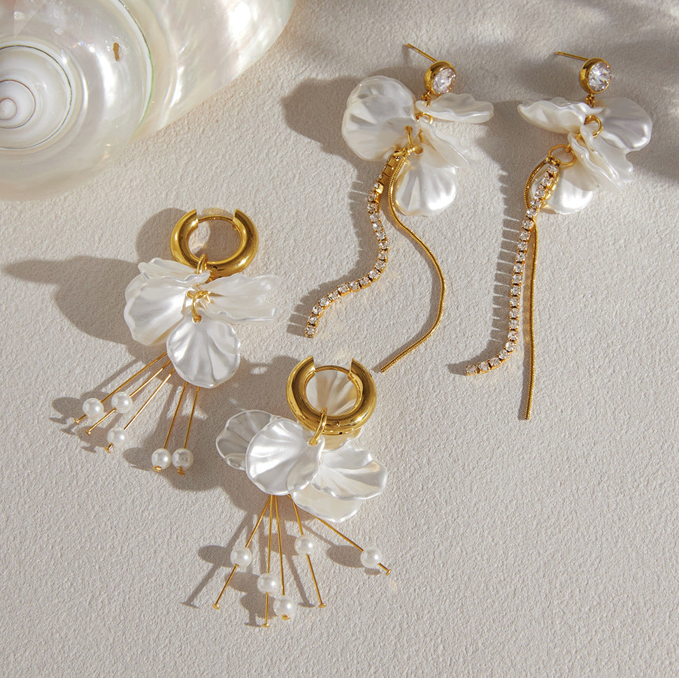 Pearl Bow Drop Earrings