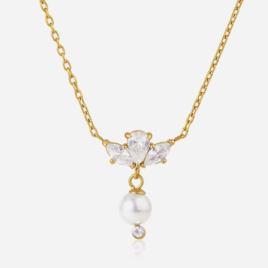 Crystal Flower Pendant Necklace