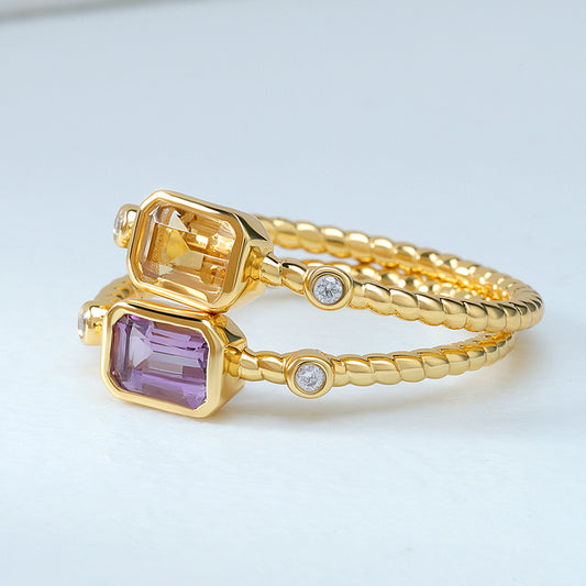 Soft Gem Twist Ring