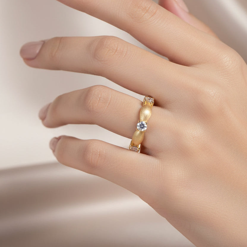 Moissanite Minimalist Band Ring