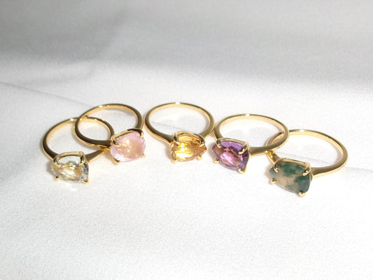 Rose Cut Gemstone Ring