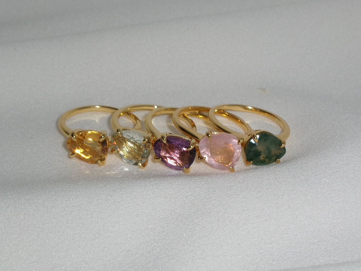 Rose Cut Gemstone Ring
