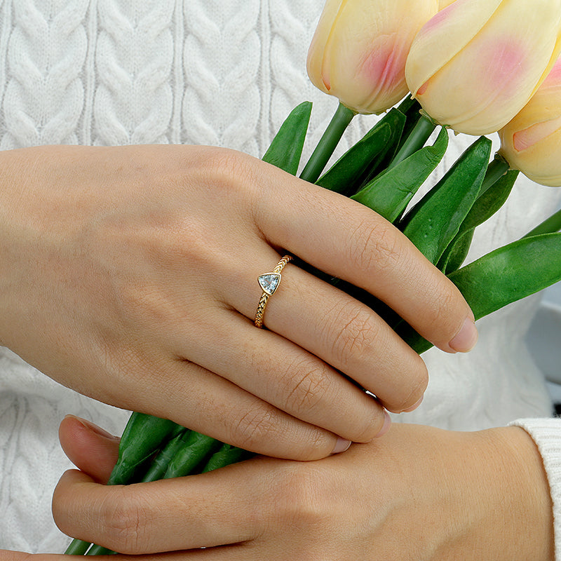 Woven Band Gemstone Ring