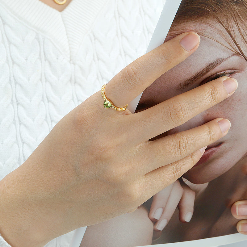 Woven Band Gemstone Ring