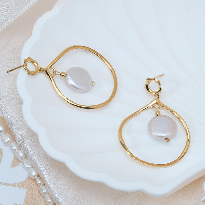 Teardrop Baroque Pearl Earrings