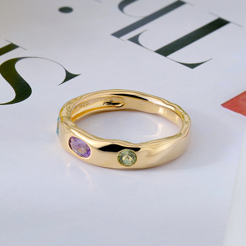 Mosaic Gypsy Gemstone Ring