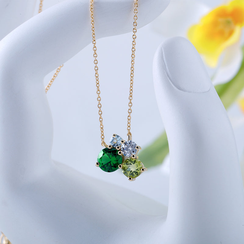 Butterfly Necklace Colorful Stone