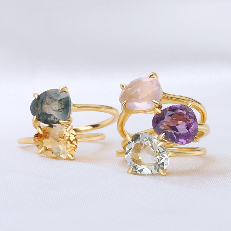 Rose Cut Gemstone Ring