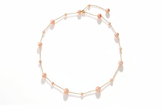 Pink Crystal Tennis Necklace