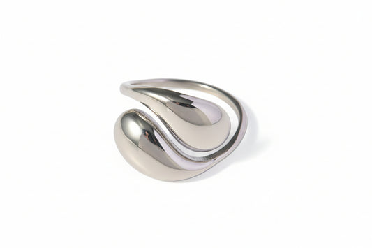 Silver Sculpted Wave Ring
