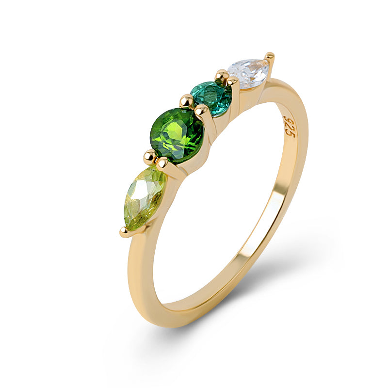 Colorful Peridot Marquise Ring