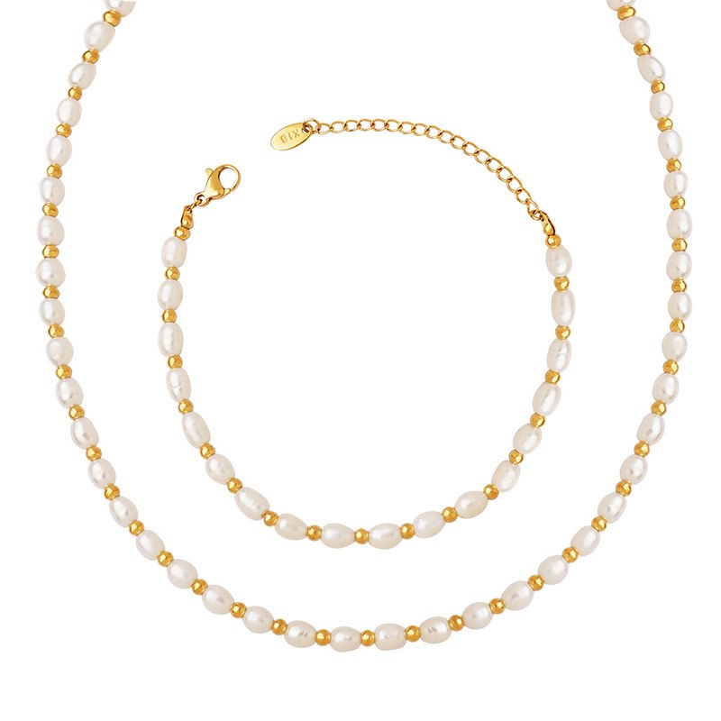Freshwater pearl choker by Luli Jewels on a white background